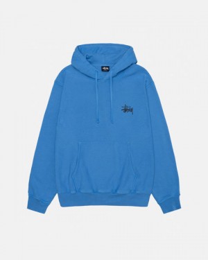 Stussy Basic Stussy Hoodie Pigment Dyed Hoodie Kadın Mavi Türkiye | NDL-0866