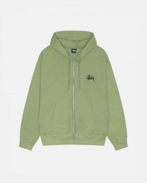 Stussy Basic Stussy Zip Hood Tişörtü Kadın Yeşil Türkiye | GBK-7400