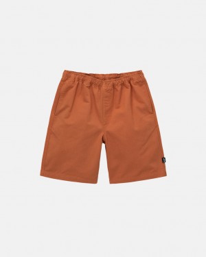 Stussy Brushed Beach Kısa Şort Erkek Kahverengi Türkiye | JCD-9172