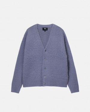 Stussy Brushed Cardigan Kazak Kadın Mor Türkiye | LJN-9752