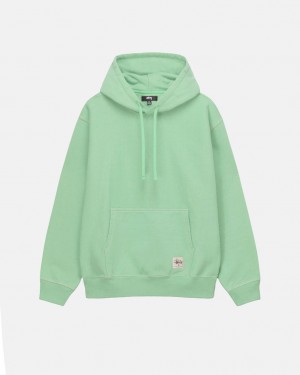 Stussy Contrast Stitch Label Hood Tişörtü Erkek Yeşil Türkiye | CEV-4831