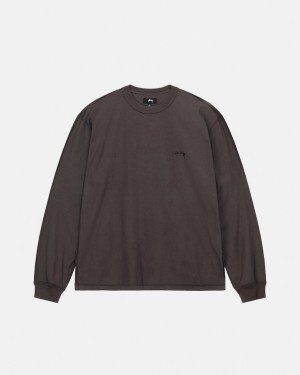 Stussy Lazy Ls Tee T shirt Erkek Siyah Türkiye | VSA-7022