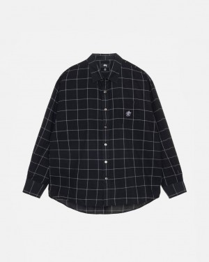 Stussy Light Weight Klasik Shirt Gömlek Erkek Siyah Türkiye | ZCB-1829
