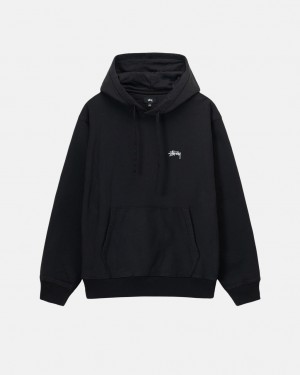Stussy Overdyed Stock Logo Hoodie Kadın Siyah Türkiye | DUP-3470