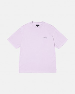 Stussy Pig. Dyed Inside Out Crew T shirt Erkek Mor Türkiye | DBG-9590