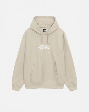Stussy Stock Logo Applique Hood Tişörtü Erkek Haki Türkiye | LZB-8752