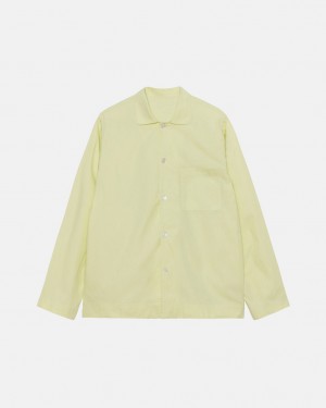 Stussy Tekla Poplin Pyjama Shirt Gömlek Erkek Açık Yeşil Türkiye | IXH-6627