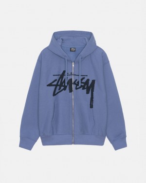 Stussy Venus Zip Hood Tişörtü Erkek Kraliyet Mavisi Mavi Türkiye | PFS-2273