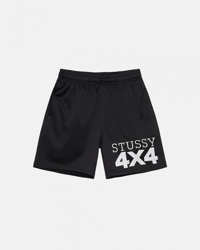 Stussy 4X4 Mesh Kısa Şort Erkek Siyah Türkiye | ASM-8539