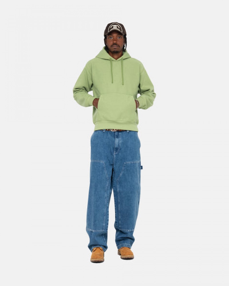 Stussy Back Hood Applique Hood Tişörtü Kadın Yeşil Türkiye | FTL-6752