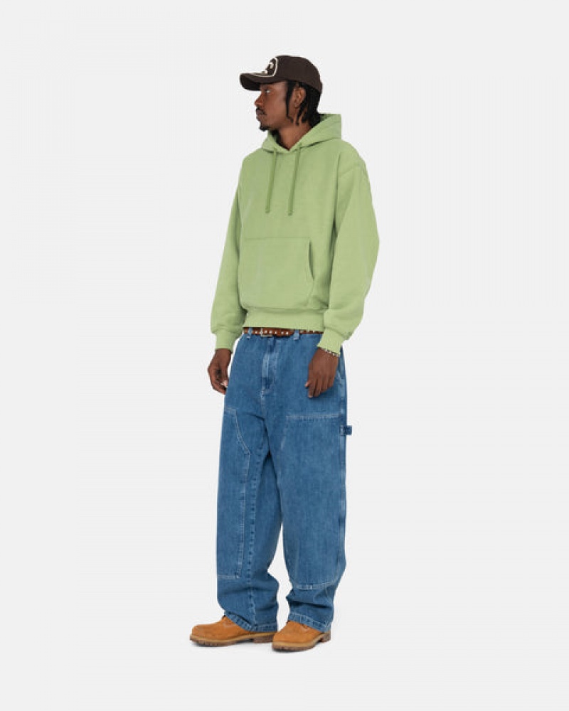 Stussy Back Hood Applique Hood Tişörtü Kadın Yeşil Türkiye | FTL-6752