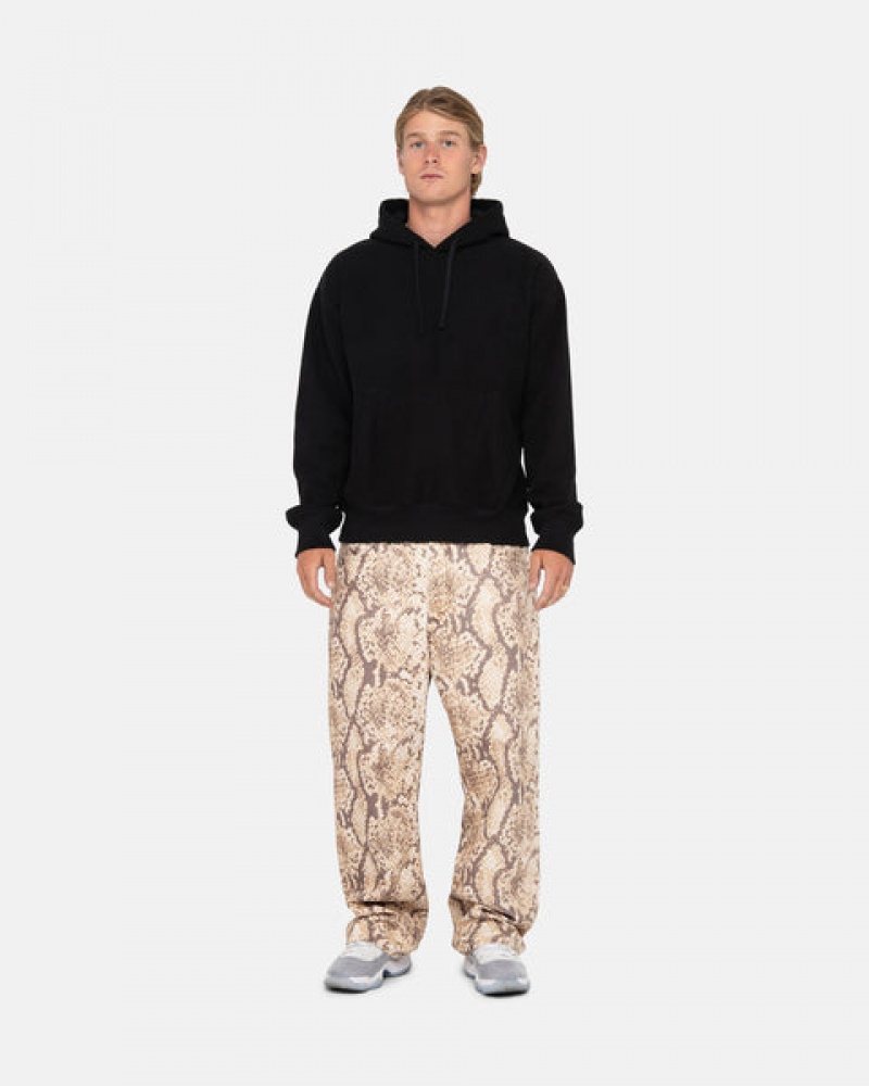 Stussy Back Hood Applique Hoodie Kadın Siyah Türkiye | XQN-6800