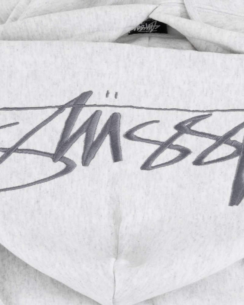 Stussy Back Hood Applique Hoodie Kadın Gri Türkiye | SEY-3091