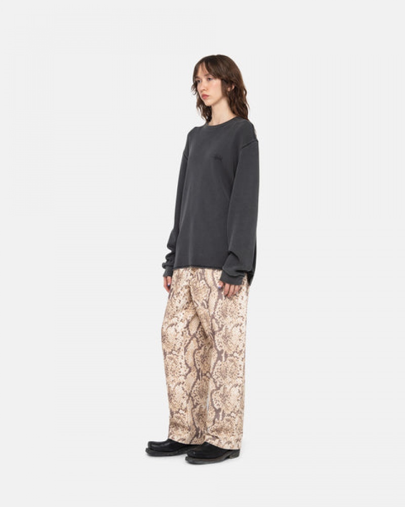 Stussy Basic Stock Ls Thermal Üstler Kadın Siyah Türkiye | FTJ-4459