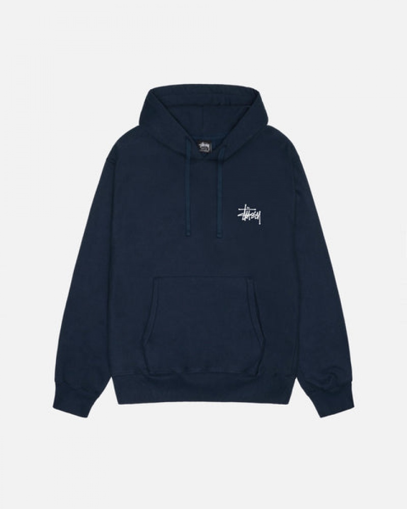 Stussy Basic Stussy Hoodie Kadın Lacivert Türkiye | QDD-1325