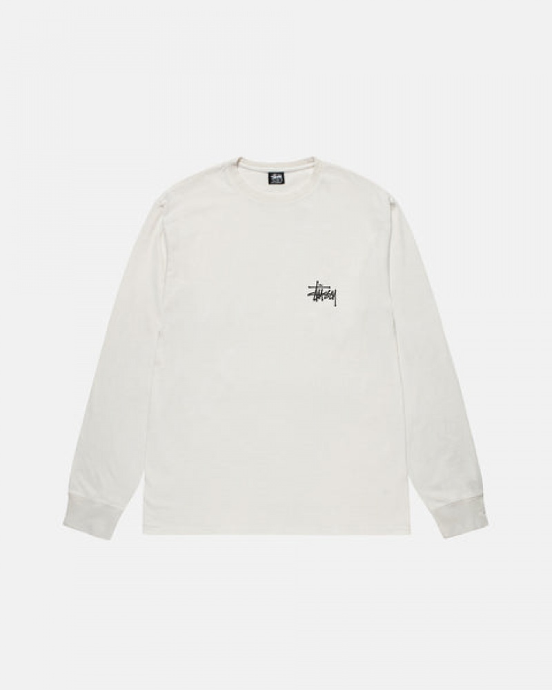 Stussy Basic Stussy LS Tee Pigment Dyed T shirt Kadın Bej Rengi Türkiye | XYF-5001