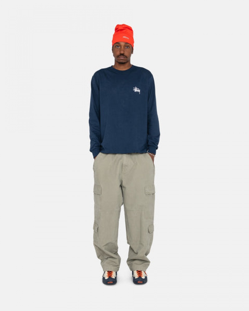Stussy Basic Stussy Ls Tee T shirt Kadın Lacivert Türkiye | MHE-7214