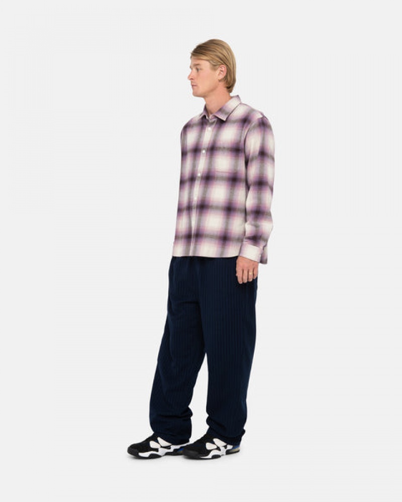 Stussy Bay Plaid Shirt Gömlek Erkek Bordo Türkiye | ITD-2851