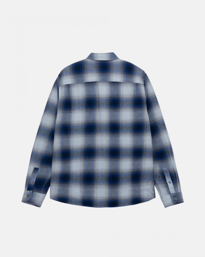 Stussy Bay Plaid Shirt Gömlek Kadın Lacivert Türkiye | LXD-1379