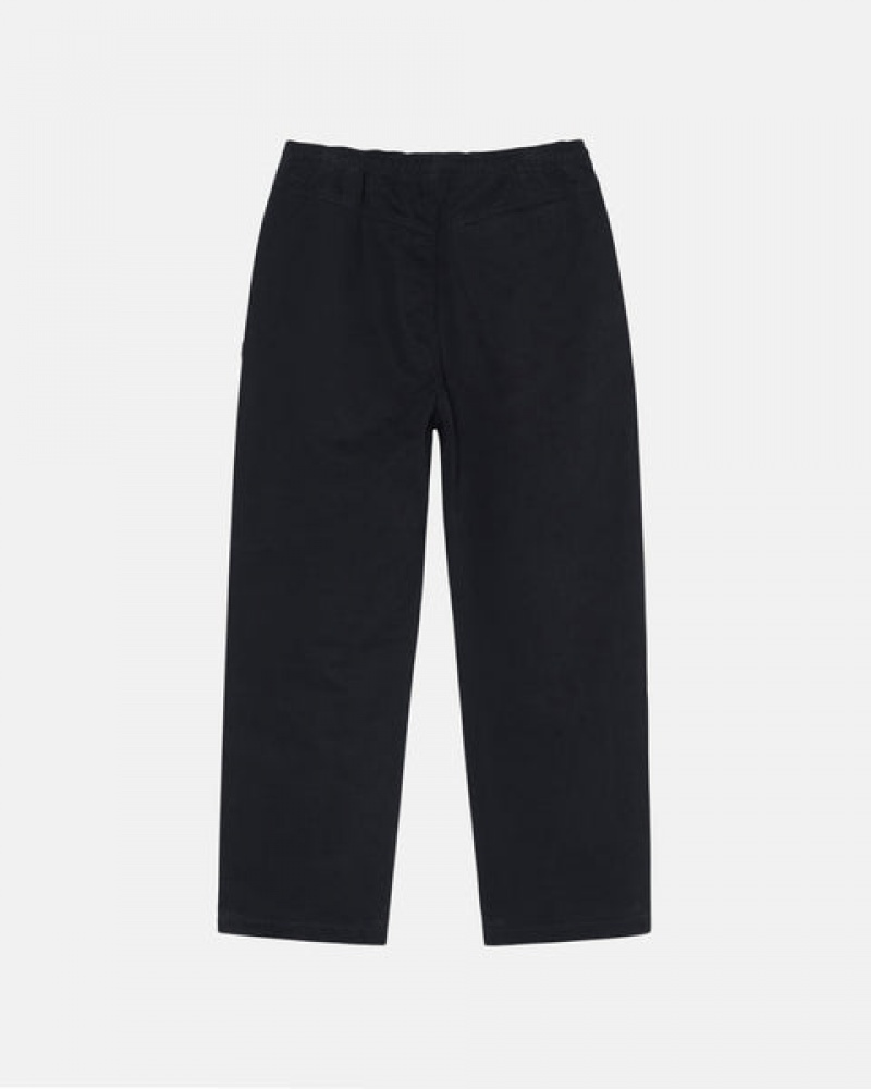 Stussy Beach Pant Brushed Pamuklu Pantolon Kadın Siyah Türkiye | RQC-9534