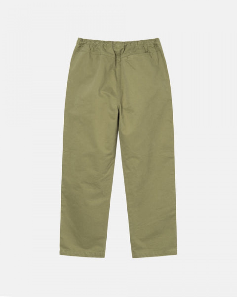 Stussy Beach Pant Brushed Pamuklu Pantolon Kadın Zeytin Yeşili Türkiye | ACI-9999