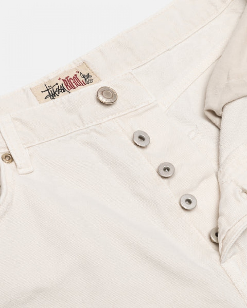 Stussy Big Ol' Jean Washed Kanvas Denim Kadın Bej Rengi Türkiye | BCS-4409