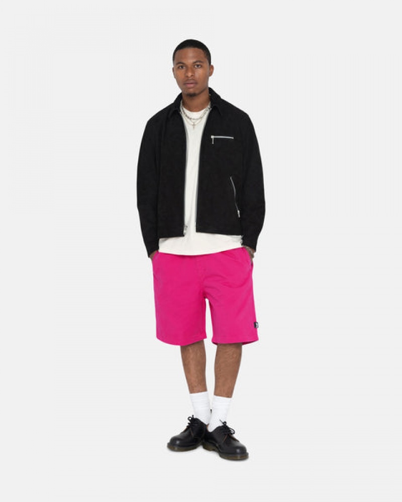 Stussy Brushed Beach Kısa Şort Kadın Pembe Türkiye | RZS-1305