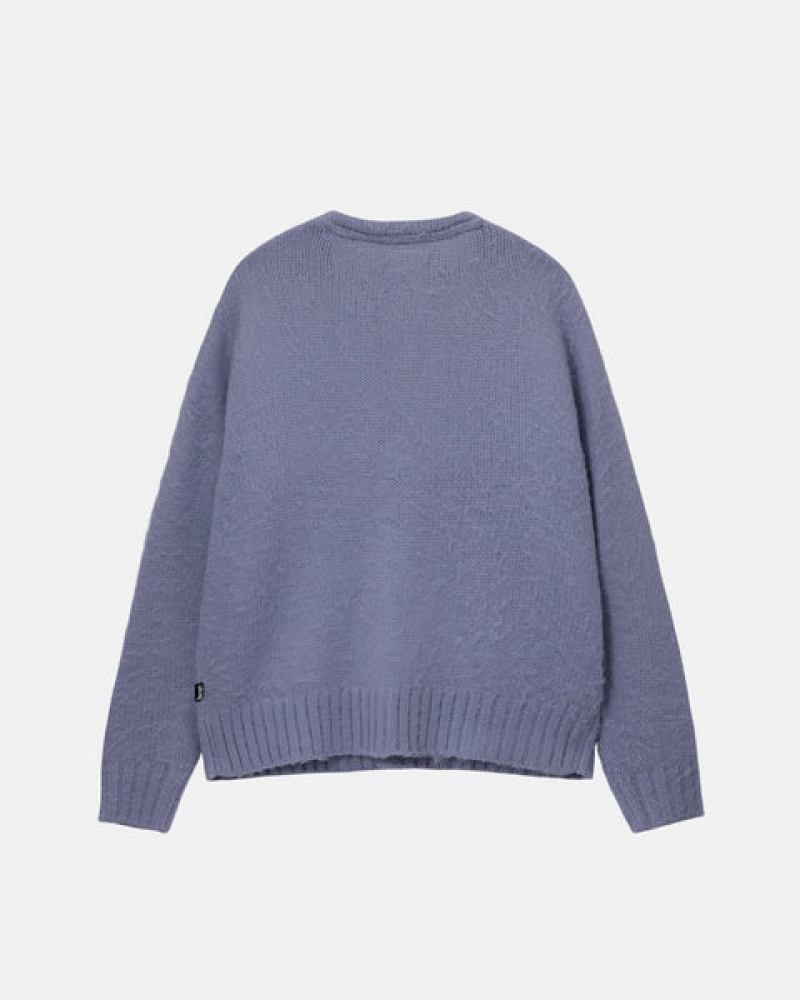 Stussy Brushed Cardigan Kazak Erkek Mor Türkiye | BZM-6069