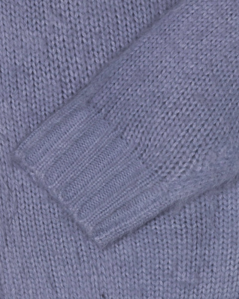 Stussy Brushed Cardigan Kazak Erkek Mor Türkiye | BZM-6069