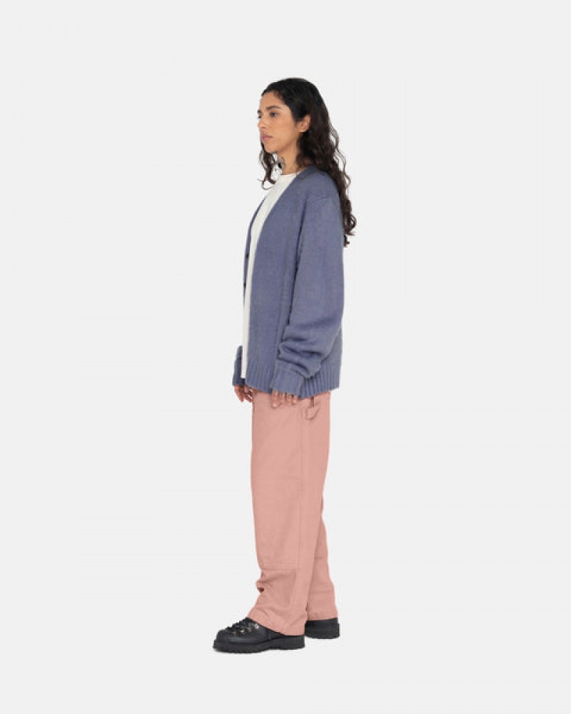 Stussy Brushed Cardigan Kazak Erkek Mor Türkiye | BZM-6069