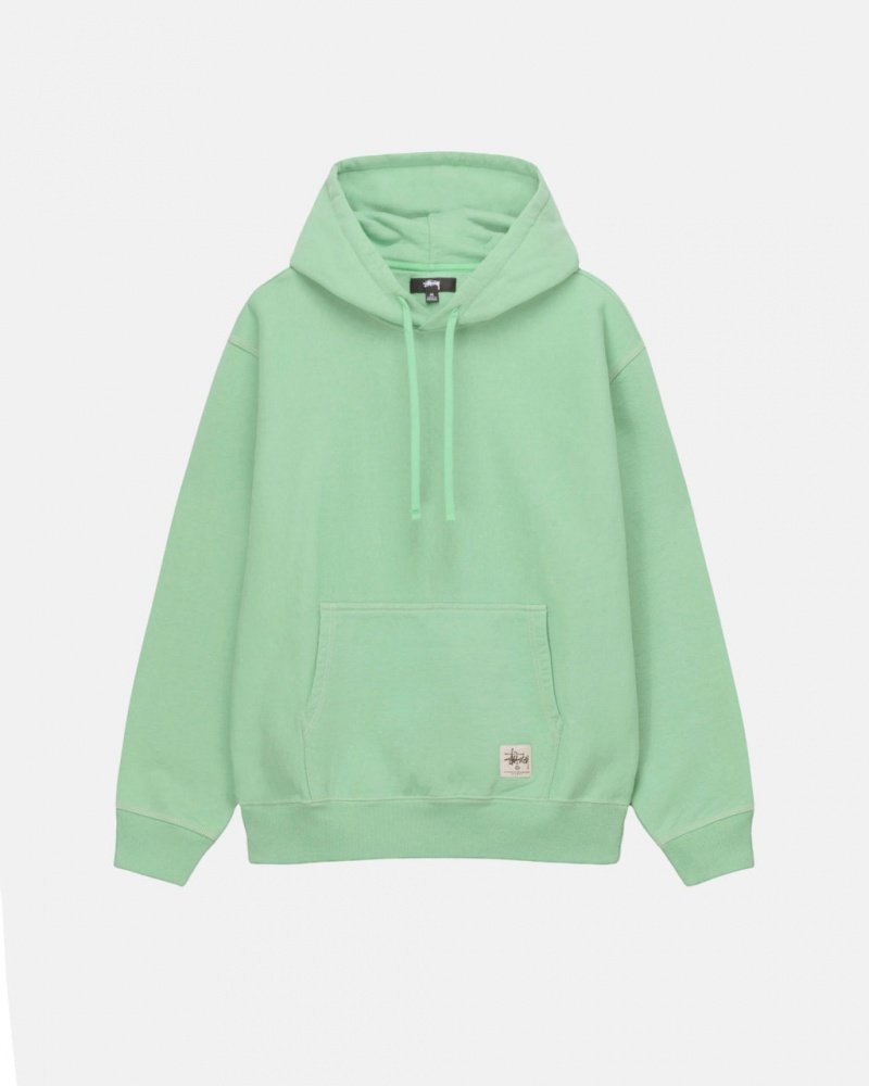 Stussy Contrast Stitch Label Hood Tişörtü Kadın Yeşil Türkiye | SQS-2741