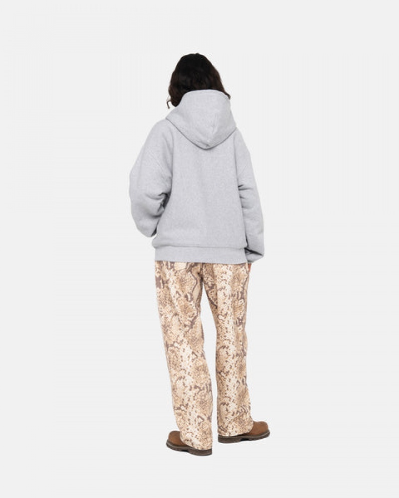 Stussy Double Face Label Zip Hoodie Erkek Gri Türkiye | UFJ-1771