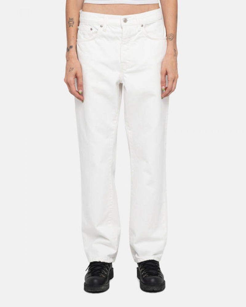 Stussy Klasik Jean Overdyed Denim Kadın Bej Rengi Türkiye | AUE-3057