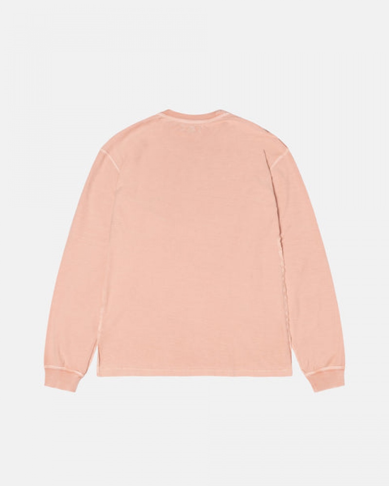 Stussy Lazy Ls Tee T shirt Erkek Açık Pembe Türkiye | KGC-3573