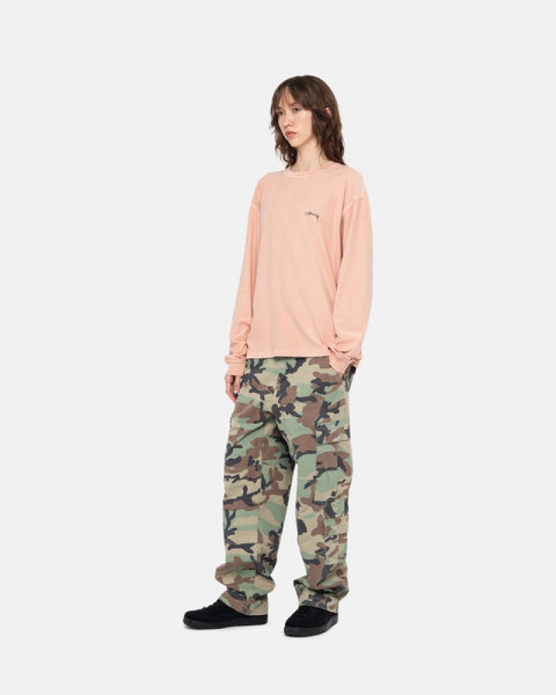 Stussy Lazy Ls Tee T shirt Erkek Açık Pembe Türkiye | KGC-3573