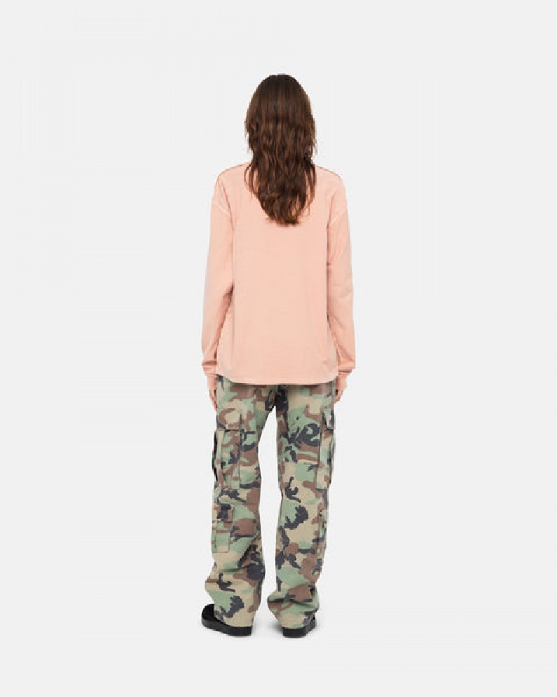 Stussy Lazy Ls Tee T shirt Erkek Açık Pembe Türkiye | KGC-3573