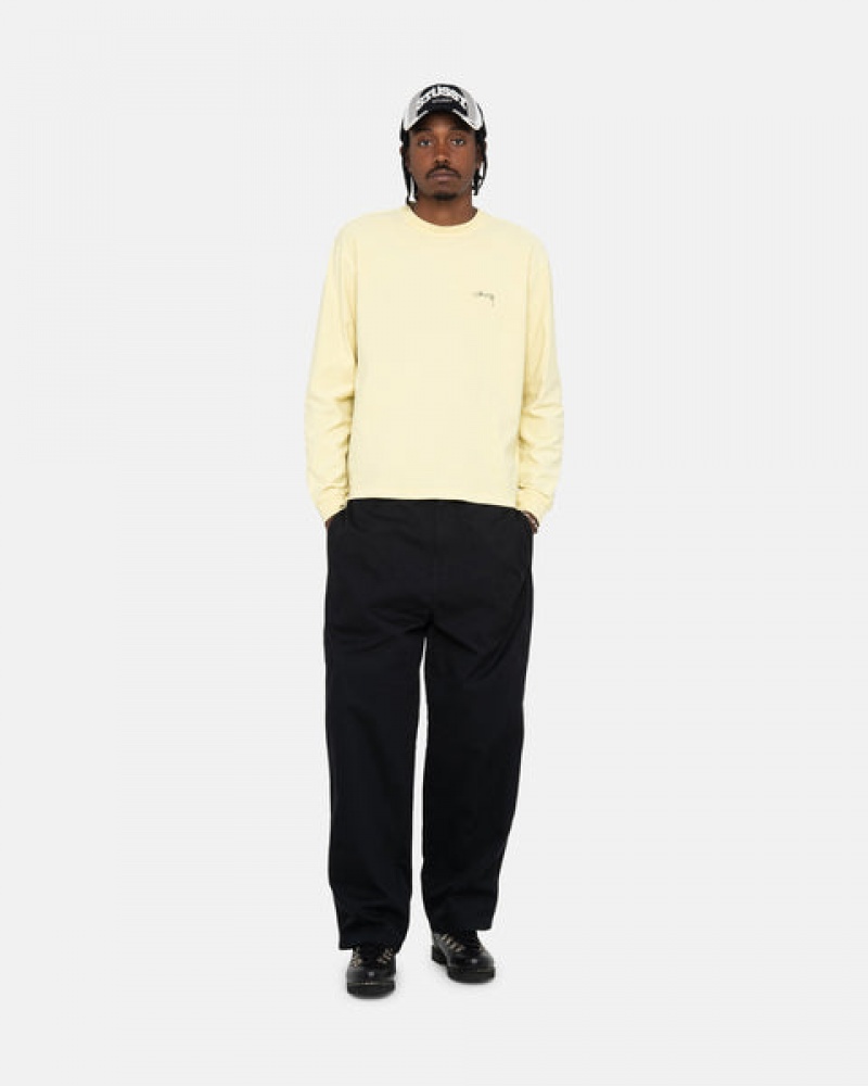 Stussy Lazy Ls Tee T shirt Erkek Sarı Türkiye | NKX-2938