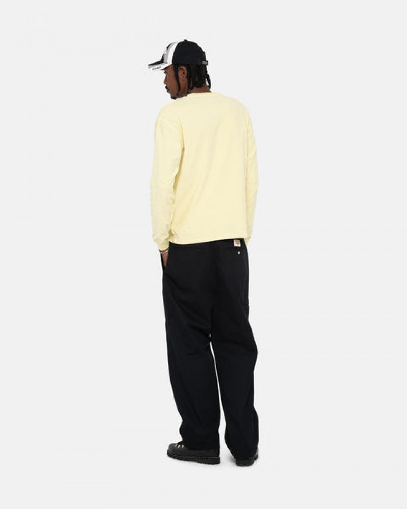 Stussy Lazy Ls Tee T shirt Erkek Sarı Türkiye | NKX-2938