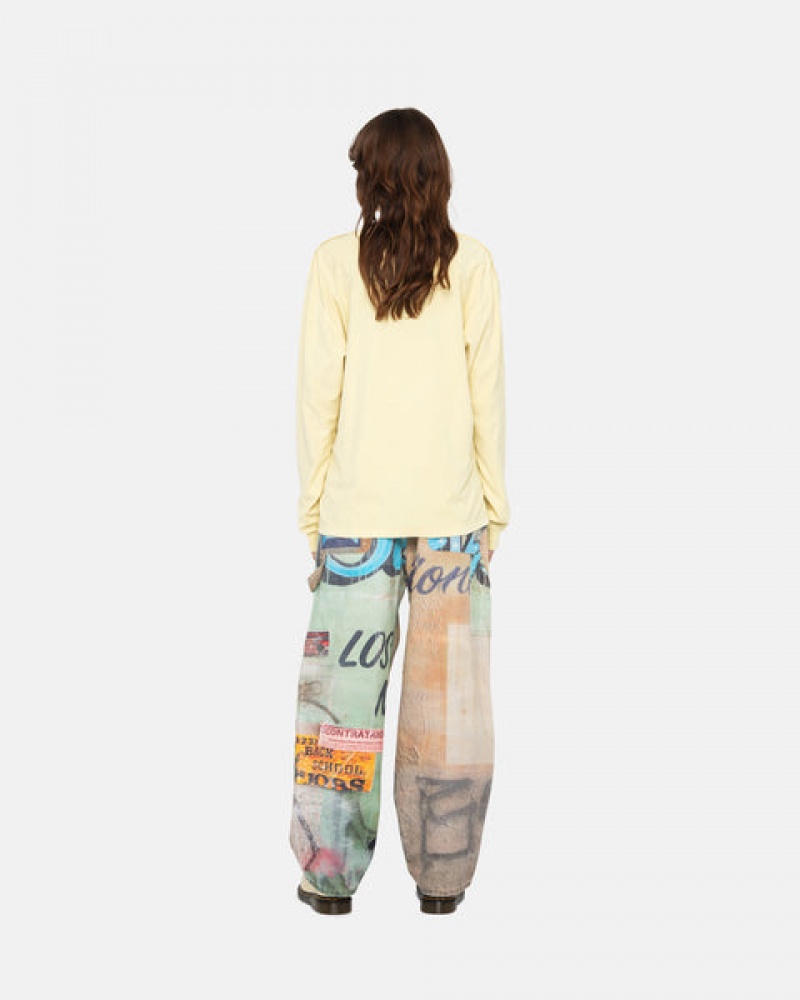 Stussy Lazy Ls Tee T shirt Erkek Sarı Türkiye | NKX-2938