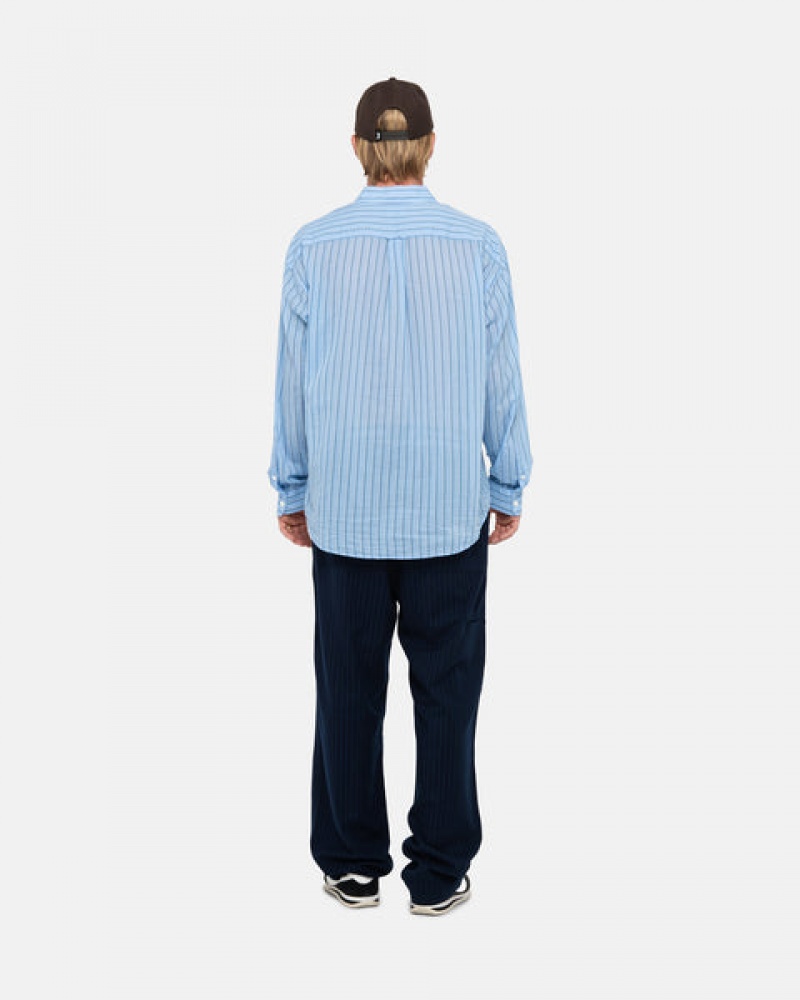 Stussy Light Weight Klasik Shirt Gömlek Erkek Mavi Türkiye | DUU-1756