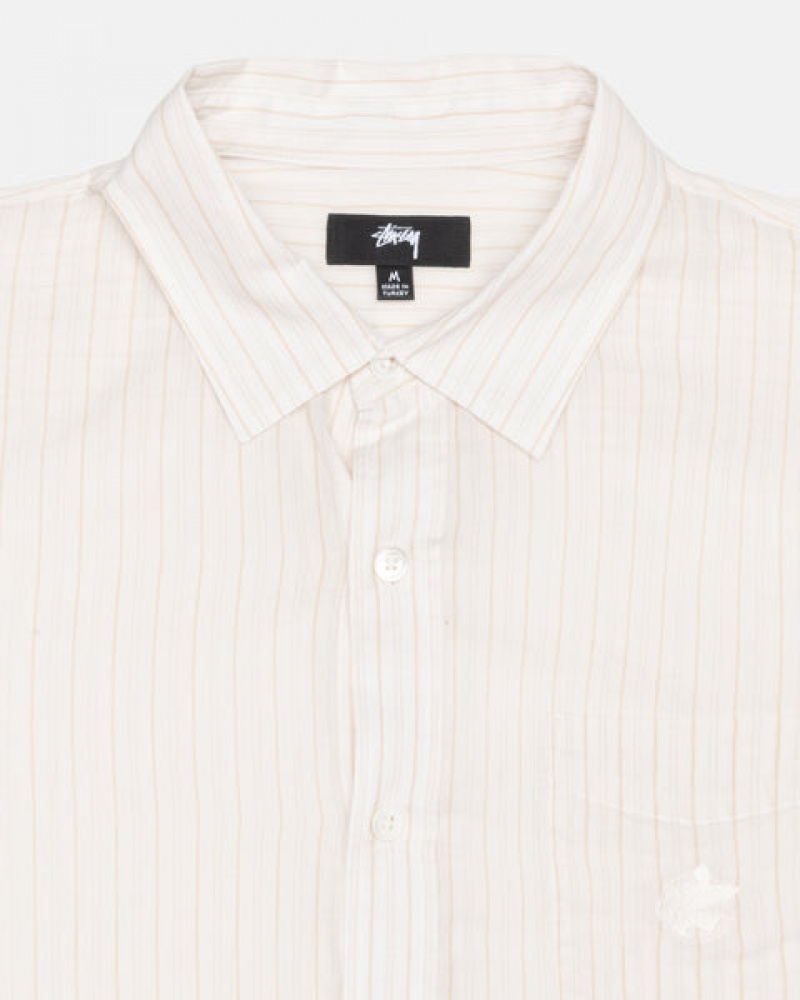 Stussy Light Weight Klasik Shirt Gömlek Erkek Beyaz Türkiye | IGB-7175