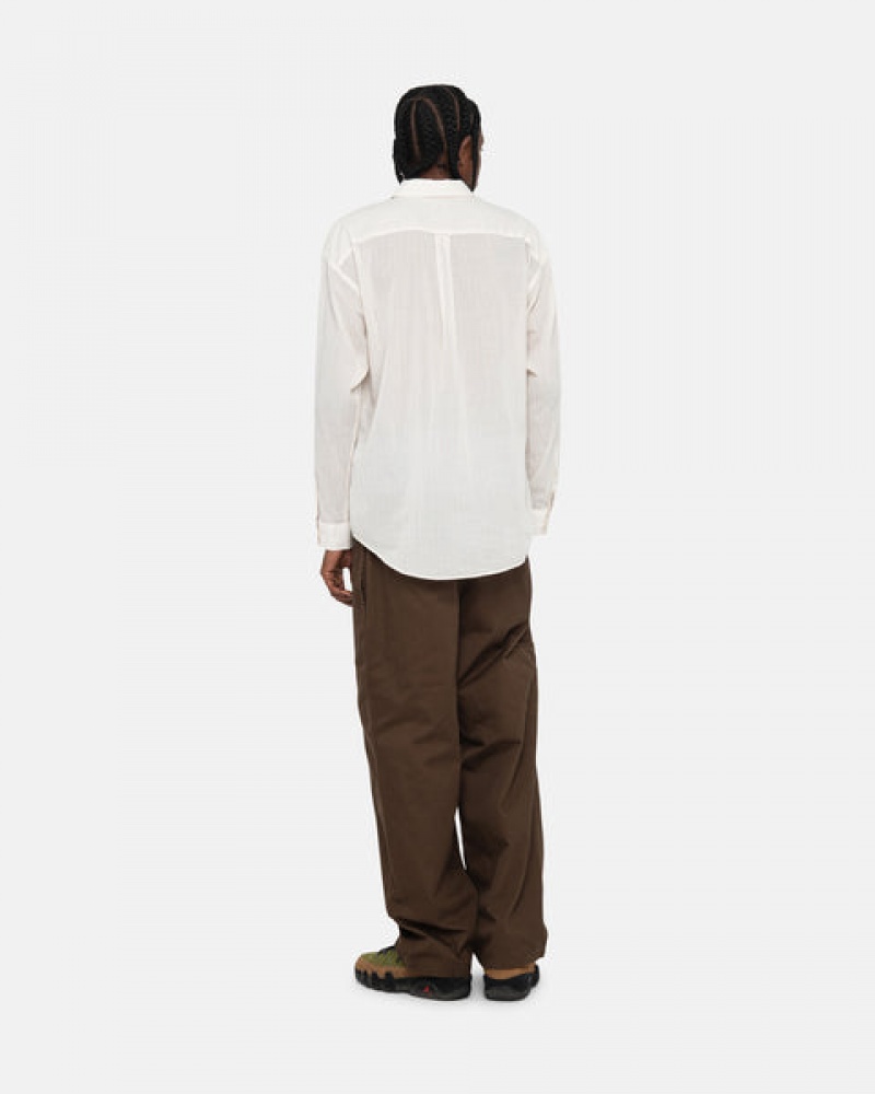 Stussy Light Weight Klasik Shirt Gömlek Erkek Beyaz Türkiye | IGB-7175