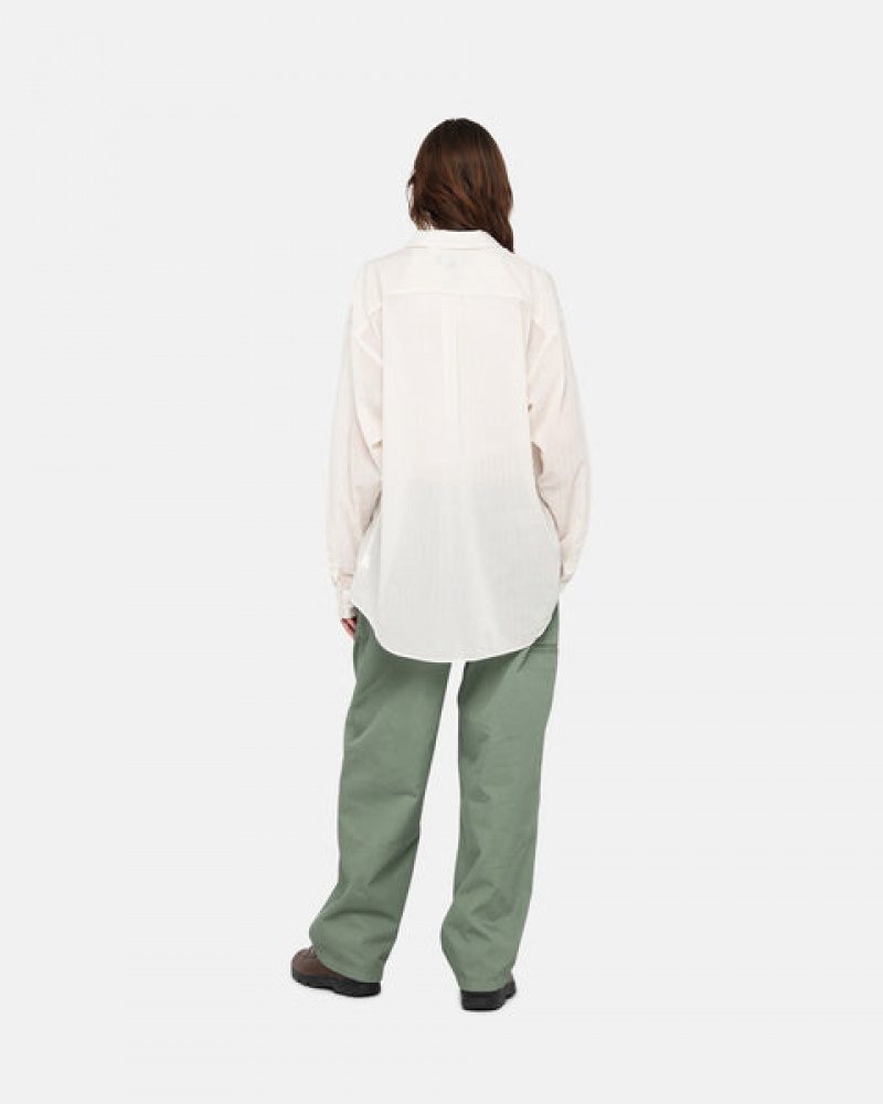 Stussy Light Weight Klasik Shirt Gömlek Erkek Beyaz Türkiye | IGB-7175