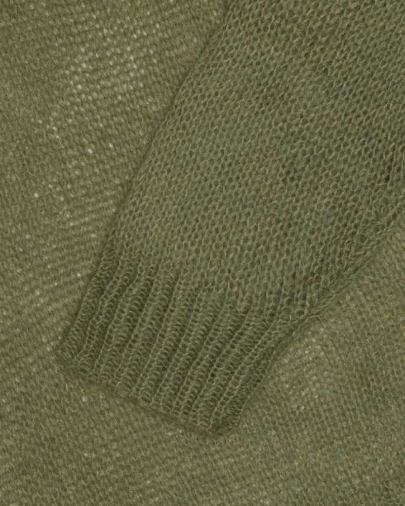 Stussy Loose Knit Kazak Kazak Erkek Zeytin Yeşili Türkiye | GCD-1702