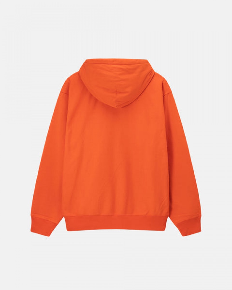 Stussy Overdyed Stock Logo Hoodie Erkek Turuncu Türkiye | NIN-9220
