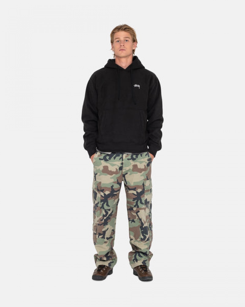 Stussy Overdyed Stock Logo Hoodie Kadın Siyah Türkiye | DUP-3470