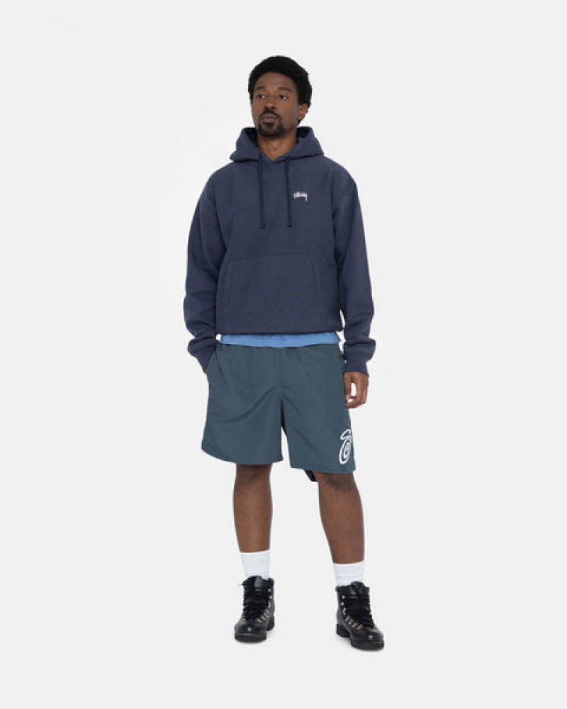 Stussy Overdyed Stock Logo Hoodie Kadın Lacivert Türkiye | OPX-6026