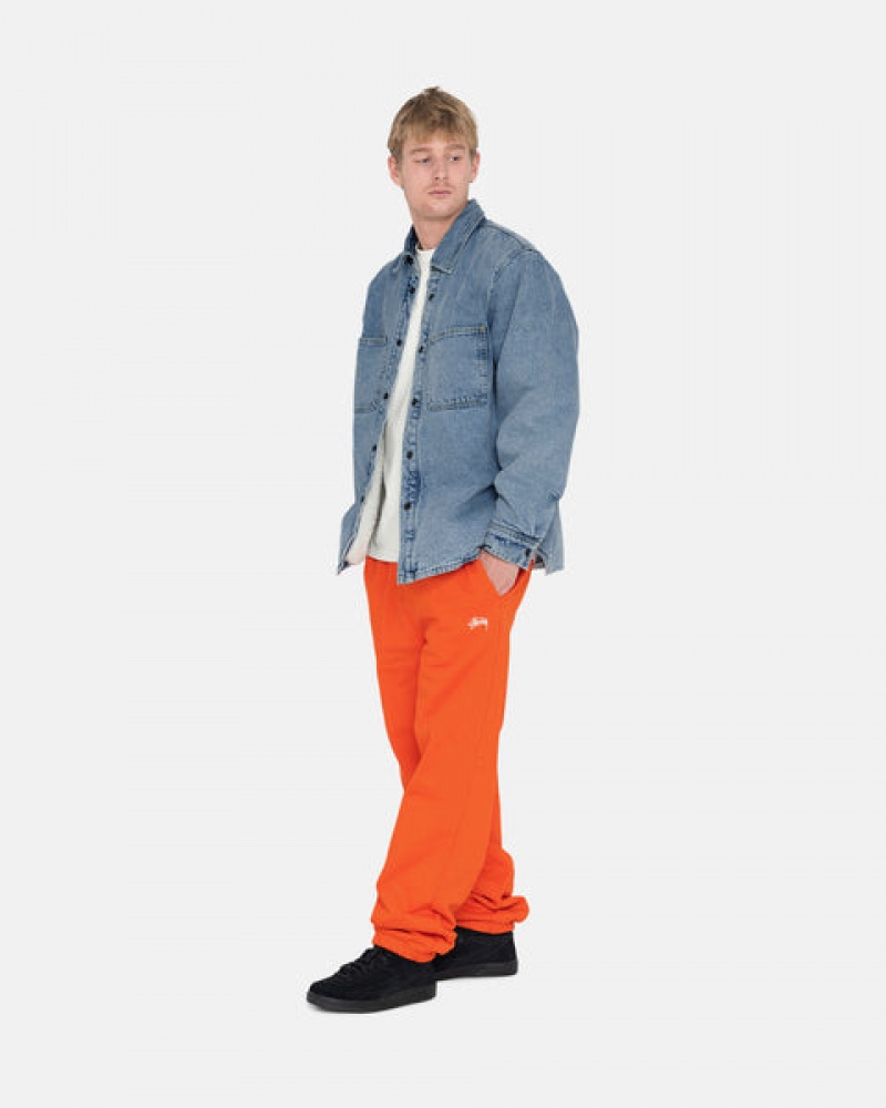 Stussy Overdyed Stock Logo Pant Tişörtü Kadın Turuncu Türkiye | MYV-9460