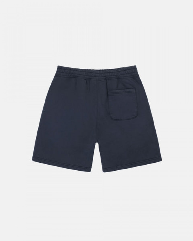 Stussy Overdyed Stock Logo Sweat Kısa Sweatshorts Erkek Lacivert Türkiye | BFQ-6568