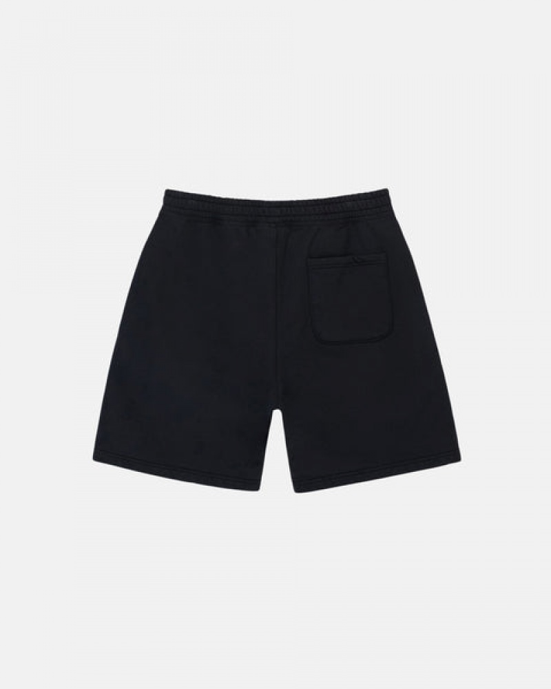 Stussy Overdyed Stock Logo Sweat Kısa Sweatshorts Kadın Siyah Türkiye | GCC-4734